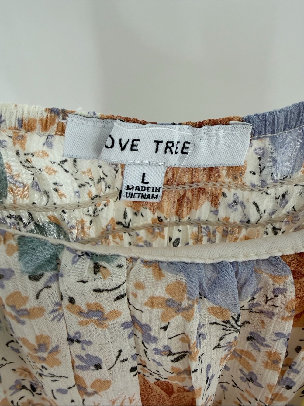 Love Tree Floral Tiered Dress in Cream, Blue & Rust - Picture 3 of 3